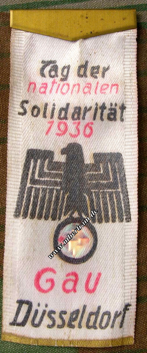 Tag der nationalen Solidarität 1936, Gau Düsseldorf, Stoff
