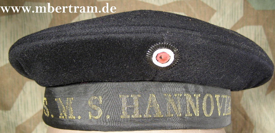 Kaiserliche Marine blaue Tellermütze S.M.S. Hannover 1915