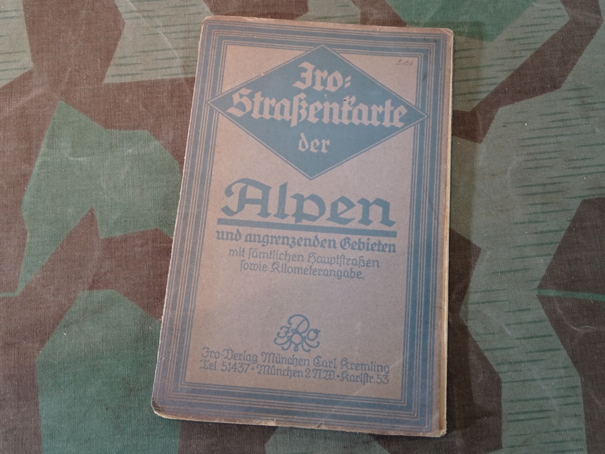 Jro Strassenkarte der Alpen und angrenzenden Gebiete, wohl 40er / 50er Jahre