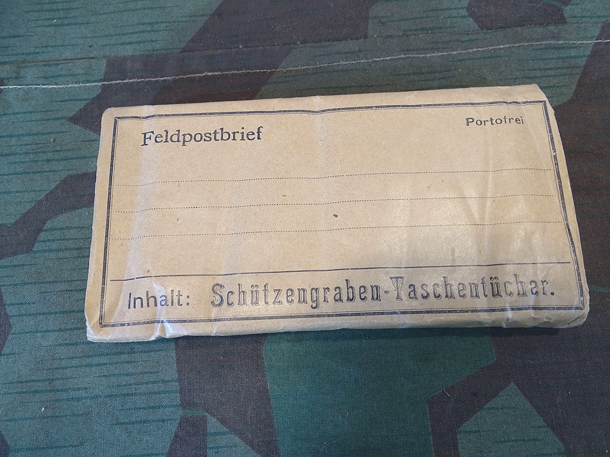 Feldpostbrief 1. / 2. WK, mit Schützengraben Taschentüchern, ungeöffnet. 