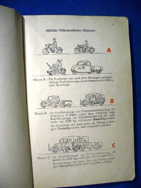 Dienstvorschrift Z 43/6 Verkehrsregeln Lehrschrift für Militär- Kraftfahrer Klasse A-F, September 19