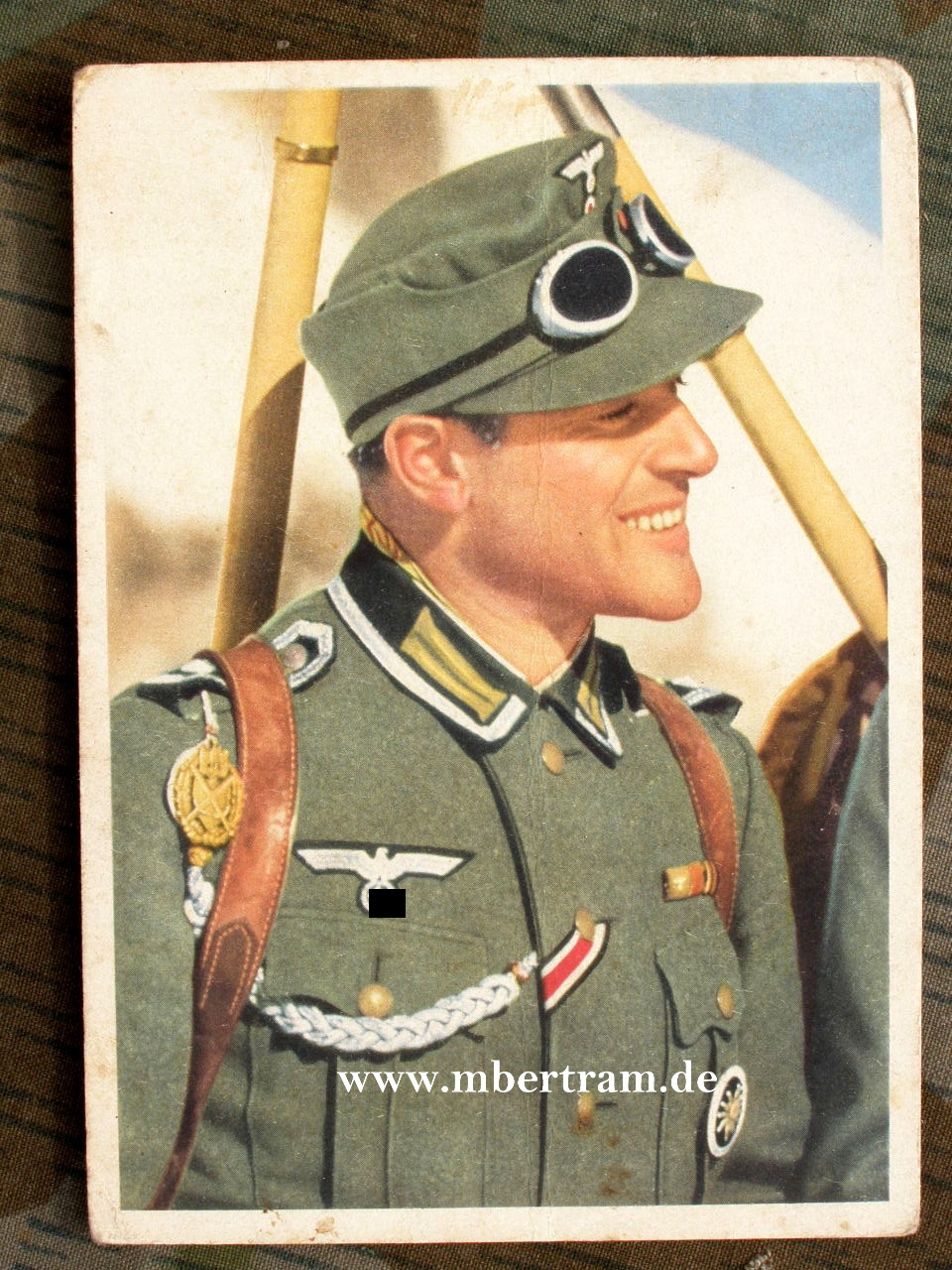 Farbige Propaganda Fotopostkarte,Geb. Jger mit Abzeichen