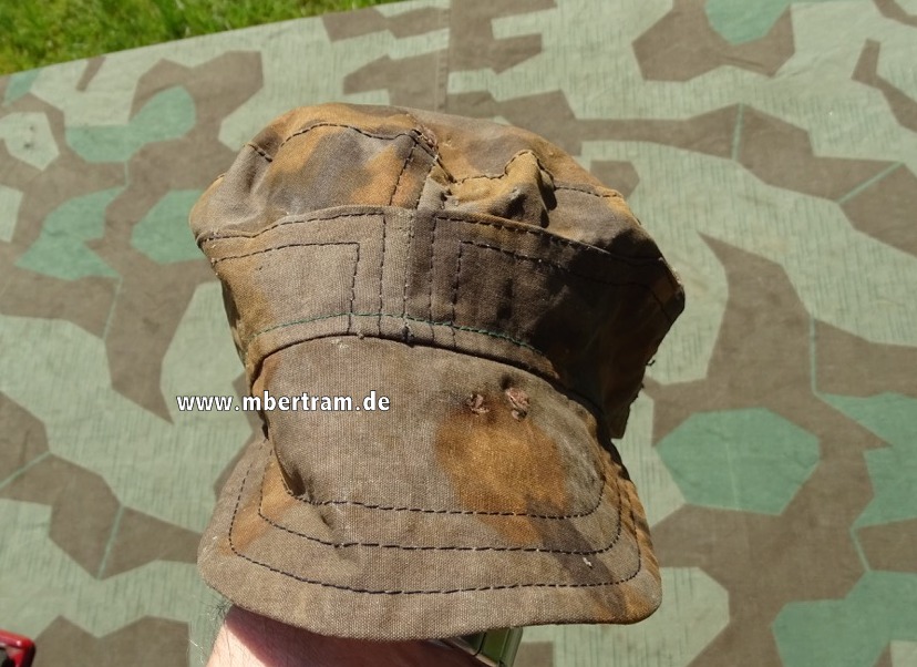 Teilreplik: SS Sommer Feldmütze, Original Tarnstoff.