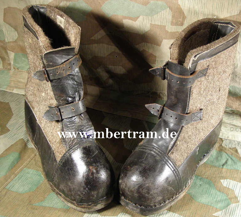 Wehrmacht schwere Winter Wachstiefel, Holzsohle 1943