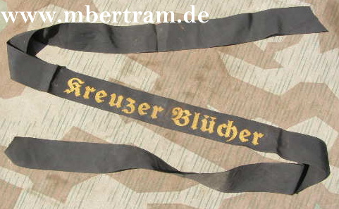 Mützenband Kriegsmarine "Kreuzer Blöcher ", ca.111cm