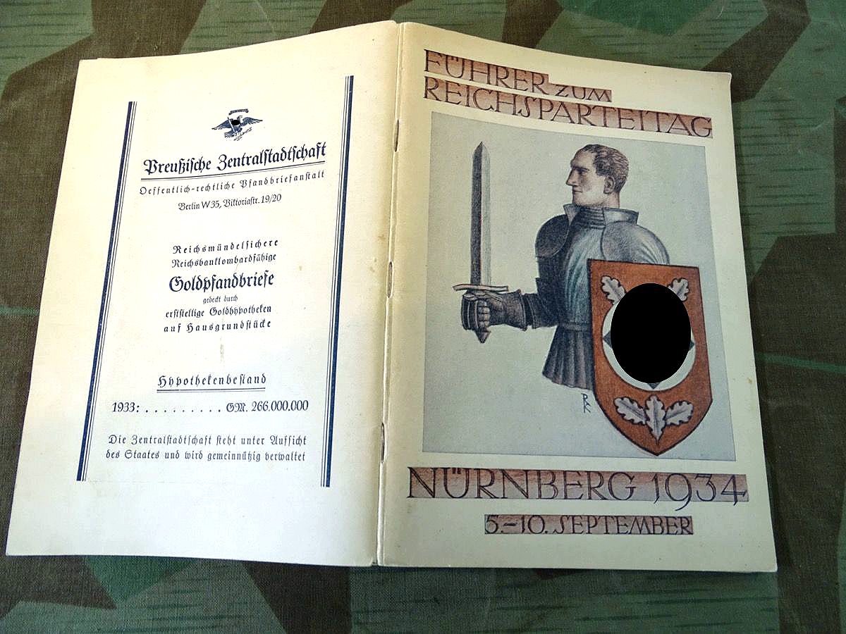 Broschüre Führer zum Reichsparteitag Nürnberg 1934, 5. -10. Sept, Selten 