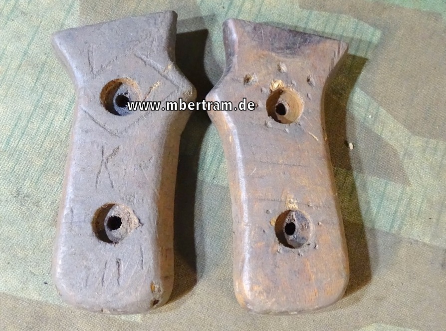 19909-1 1 Pärchen Holz Griffschalen MP PPS 43, 2. Weltkrieg