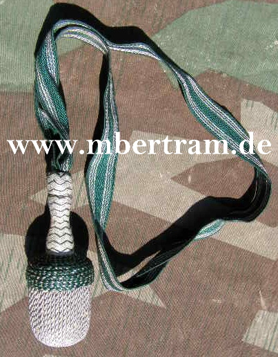 Wehrmacht Unteroffiziers Troddel / Portepee für Seitengewehr, grün /silbern