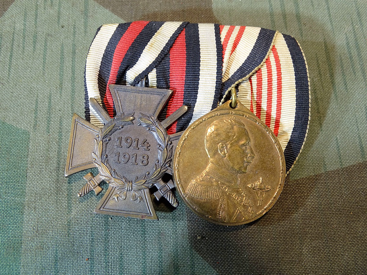 2er Ordensspange eines Kolonialkämpfers, Ehrenkr.f.Frontkpf., Kolonial Denkmünze 1912