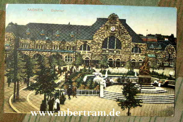 Feldpostkarte Aachen Hauptbahnhof 1916