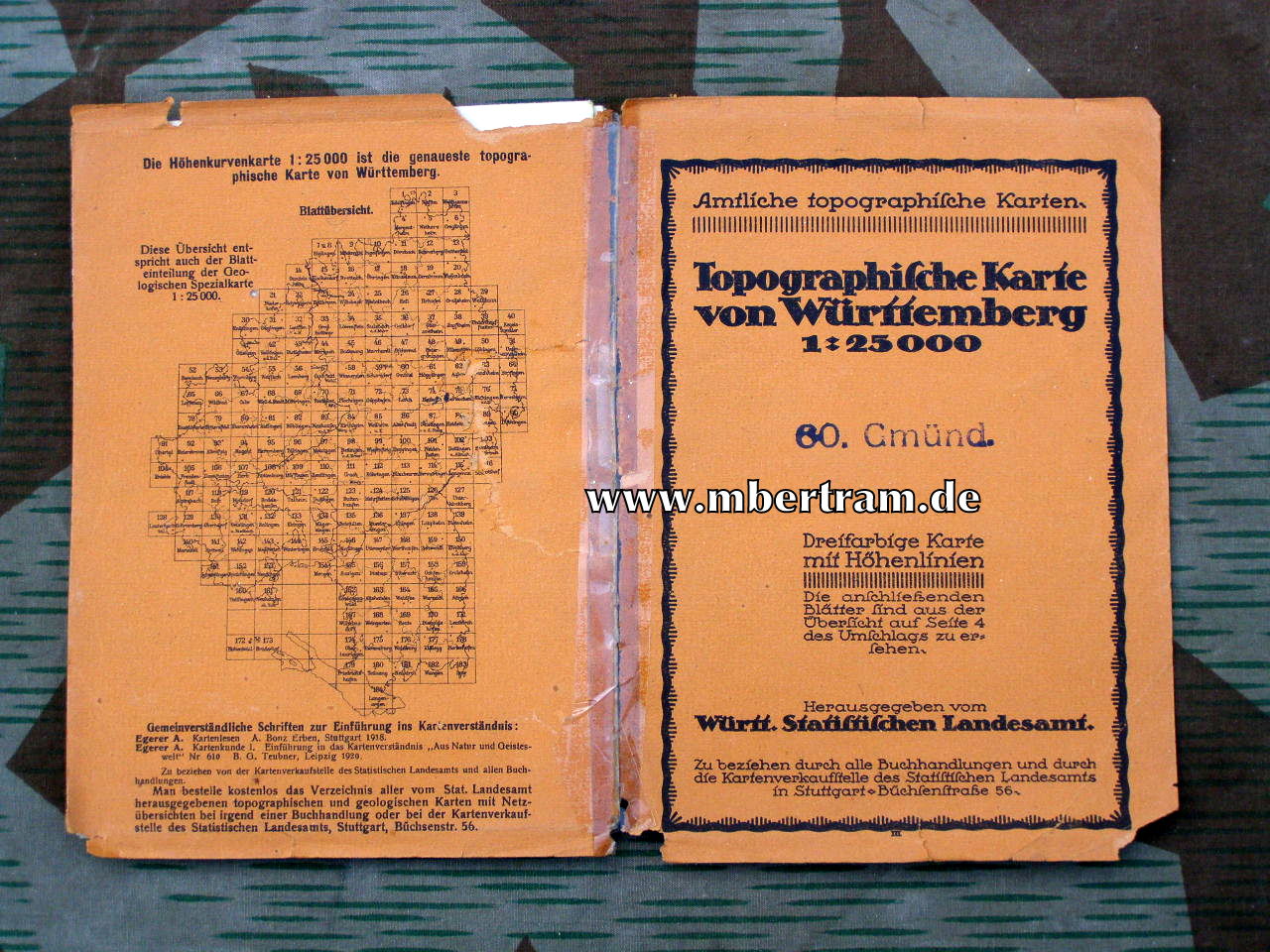 Topografische Karte von Würtemberg, -Gmünd- /Burgholz...