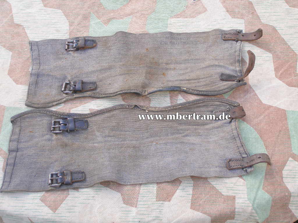 Luftwaffe. Blaugraue Segeltuchgamaschen . Getragen, 1943