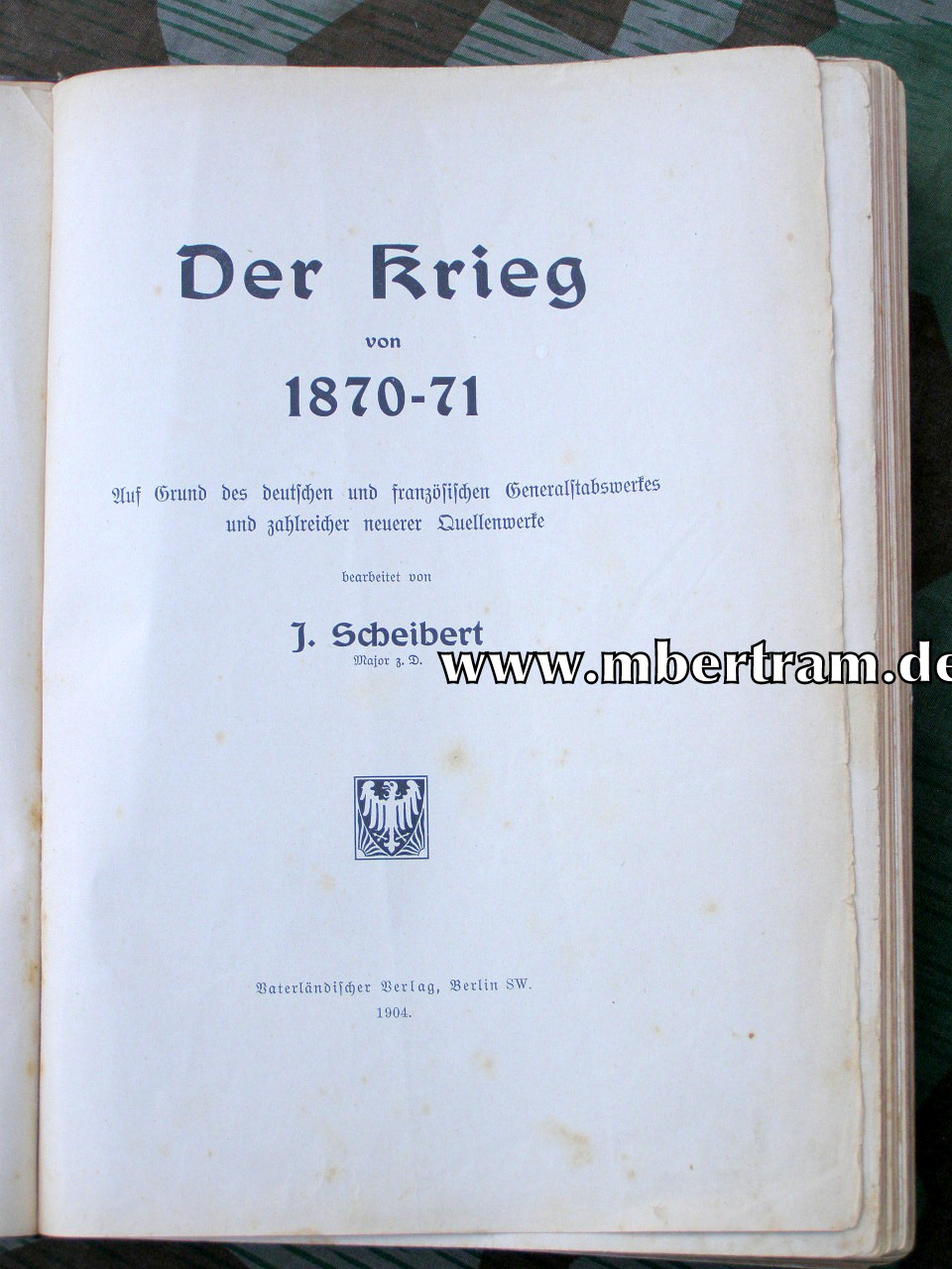 12076-8 Scheibert, Justus: Der Krieg von 1870-71. 1904, ca. 3Kg