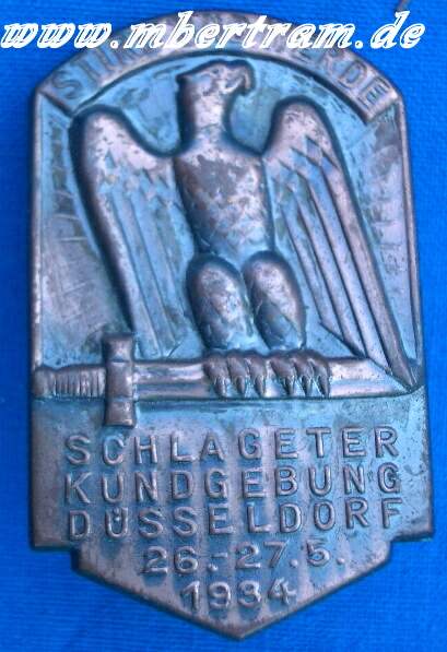 Treffabzeichen: "Düsseldorf -Schlageter-Kundgebung 1934"