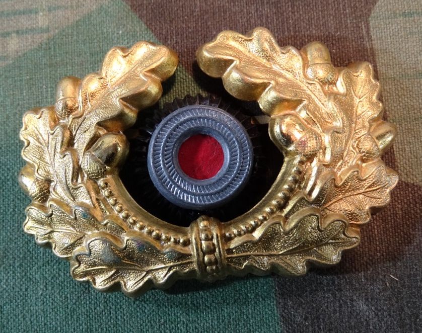 Goldenes Mützeneichenlaub mit Kokarde für frühe Generals und Marine Küstenartillerie Schirmmützen