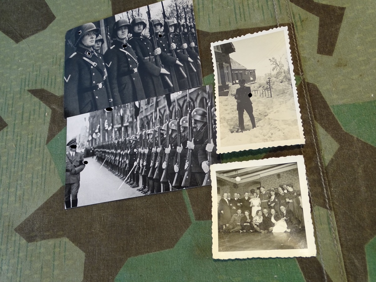 2 Fotos mit Angehörigen von Partei Gruppierungen, NSDAP, RAD Führer  