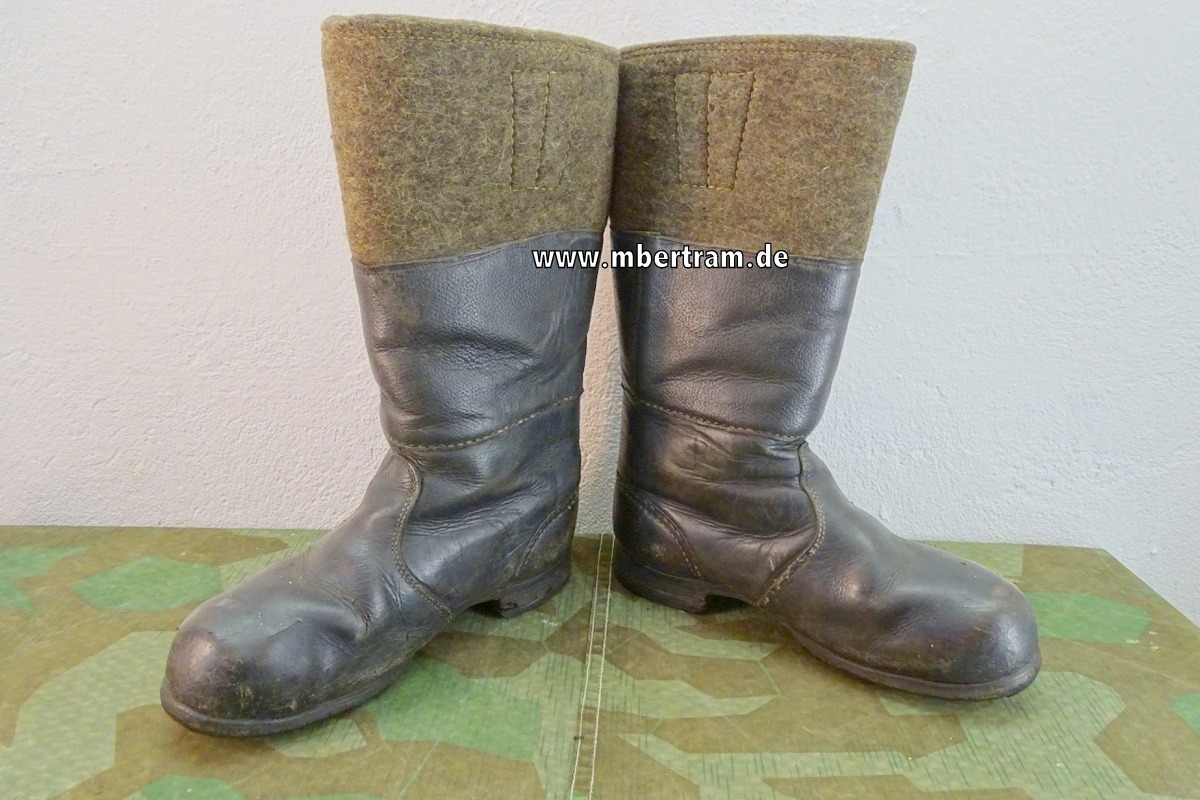 Wehrmacht Winterstiefel, Mannschaften, 1944, Filzschaft Gr. ca 43/44.