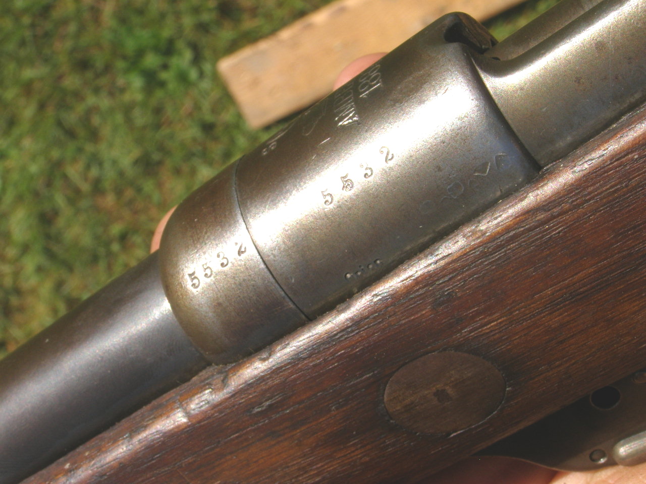 10238-13 Deko Gewehr 88, Hst.: Amberg 1889, Deutsches Visier
