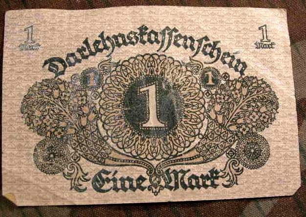 Darlehnskassenschein über 1 Reichsmark 1920.