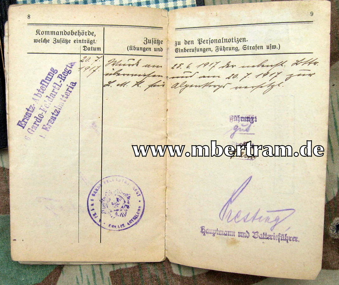 12925-16 Reisepass u. Militärpass Wuppertaler Bandwirkermeister