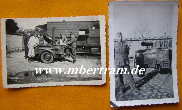 2 Fotos: Wehrmachts Feldküche / Gulaschkanone