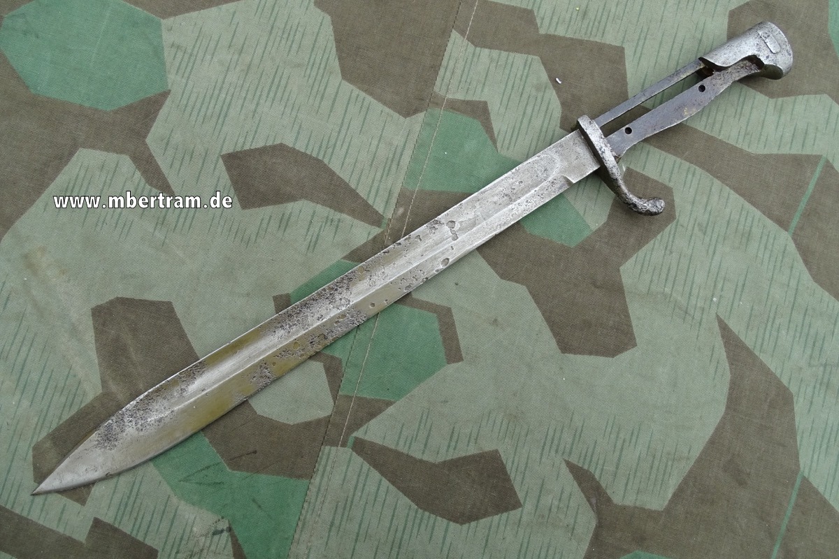 Preussisches Seitengewehr 98/05, Modell des 1. Weltkriegs, gereinigtes Fundstück.