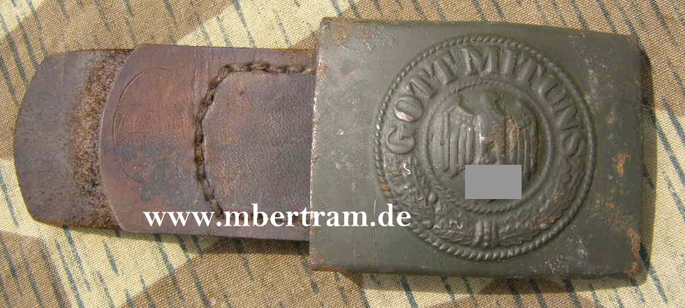 WEHRMACHTS KOPPELSCHLOSS STAHL, LEDERZUNGE