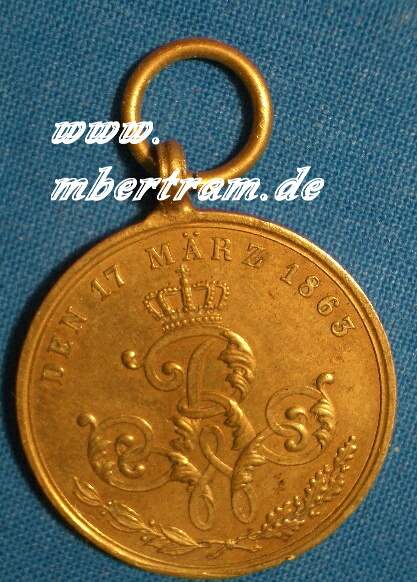 Gedenkmedaille 17. März 1863, Friedrich Wilhelm III