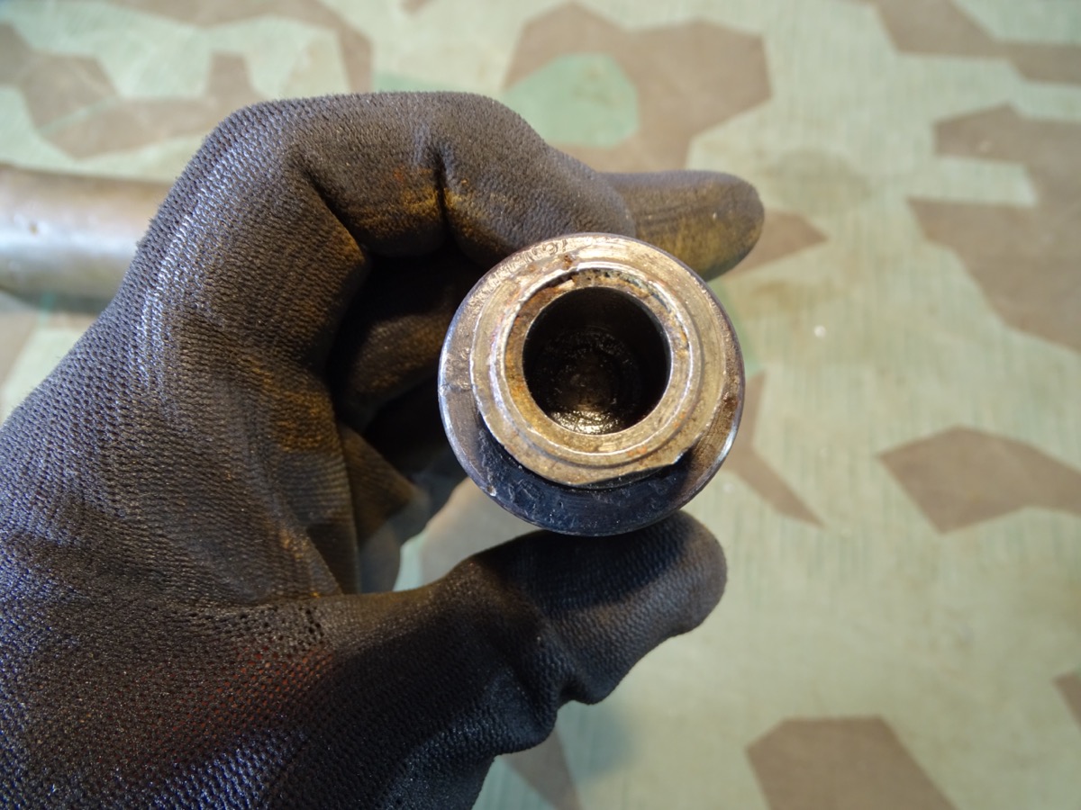 3,7 cm Flak Deko Spreng Patrone, Eisenhülse, Geschoss mit Resten v. Originalfarbe, Leuchtspurhülse
