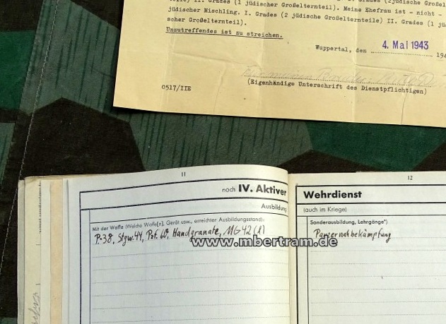 Wehrstammbuch Karl H. SS Polizei Panzer Abwehr Abteilung 2. Kompanie 1944/45
