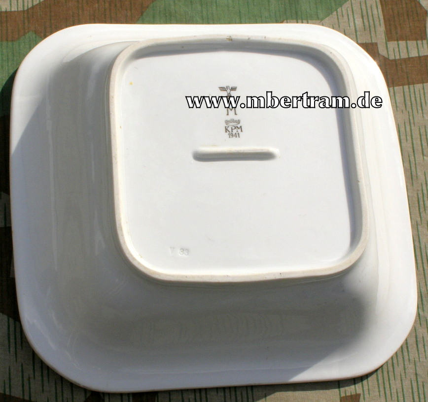 Kriegsmarine Porzellan Schüssel, eckig, "KPM " 1941