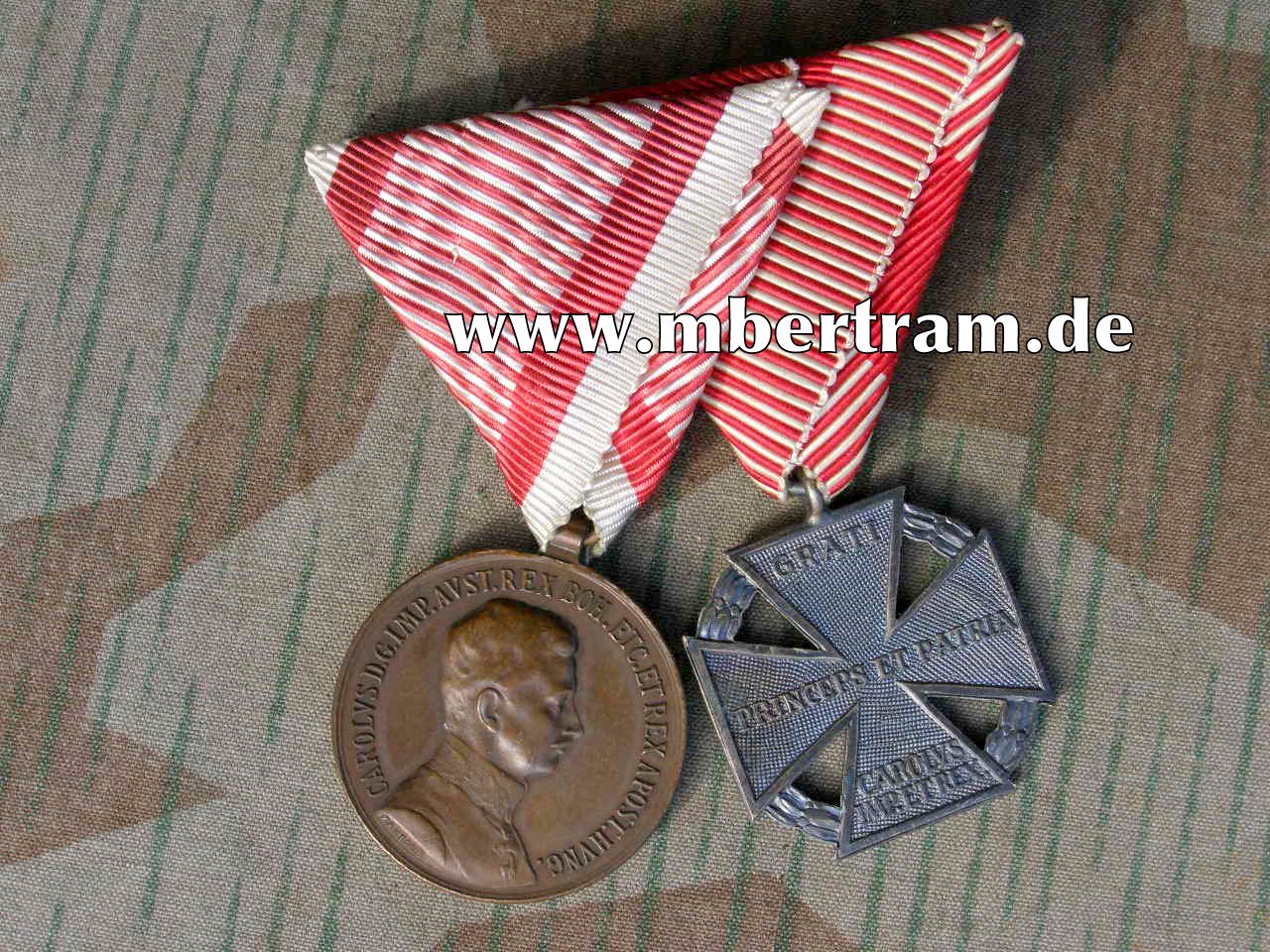 2er Ordensspange: Br. Mil. Verd. Med., Karl Truppenkr.