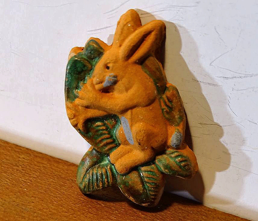 WHW Winterhilfswerk 1942 Serie Struwelpeter Figuren "Häschen im Wald" Ton Keramik 
