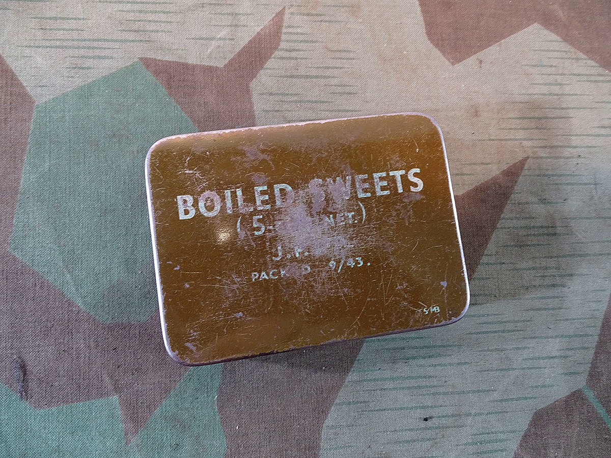 Leere Dose Militär Verpflegung:  Boiled Sweets , 1943 , British Army 2. WK