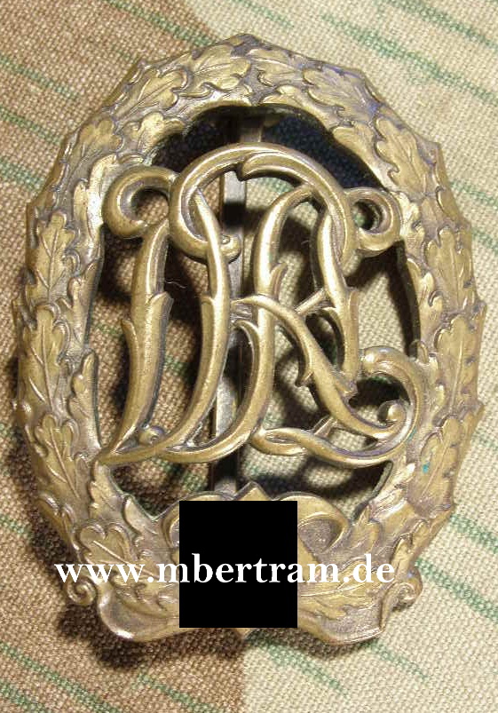 REICHSSPORTAB-ZEICHEN DRL IN BRONCE, MIT HK