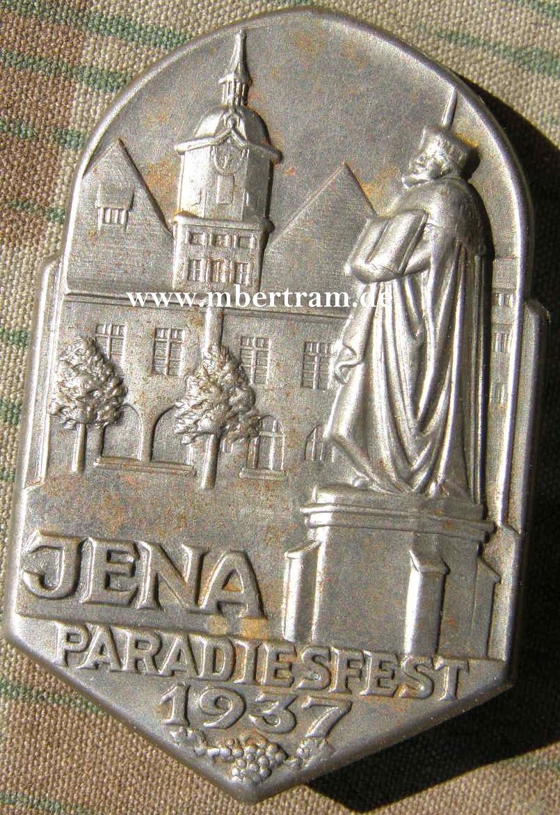 Jena Paradiesfest 1937, Metallabzeichen mit Nadelsystem