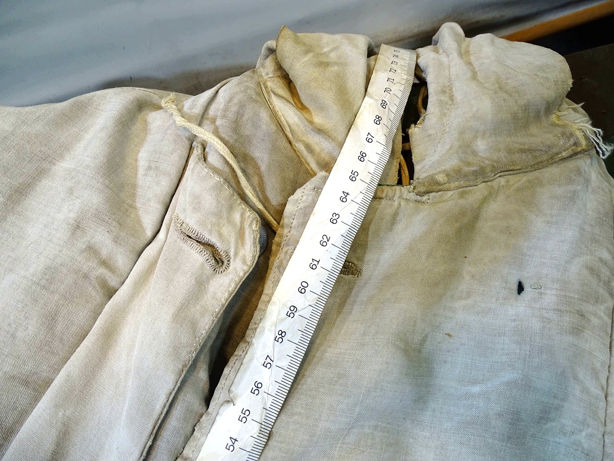 20950-31 Wehrmacht wendbare Wintertarnjacke, Splittertarn auf weiß, getragenes, ungereinigtes Stück
