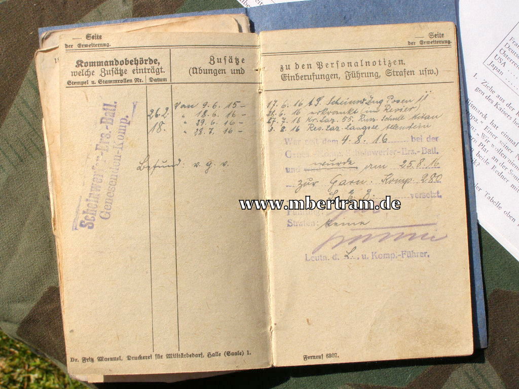 13619-12 Militärpass Ostasiatisches Expeditionskorps 1902" SELTEN !