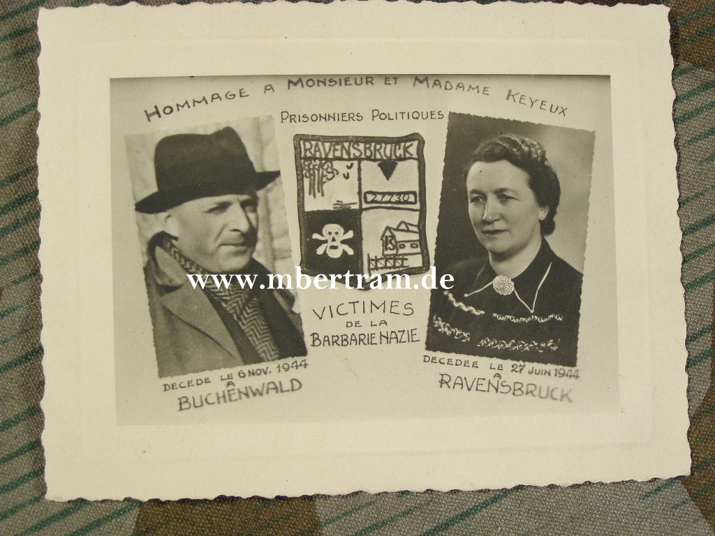 Foto um 1947, frz. Ehepaar KZ Ravensbruck u. Buchenwald