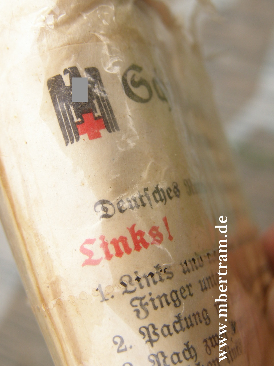 DRK Verbandsmaterial 3. Reich, " Schnellverband" DRGM