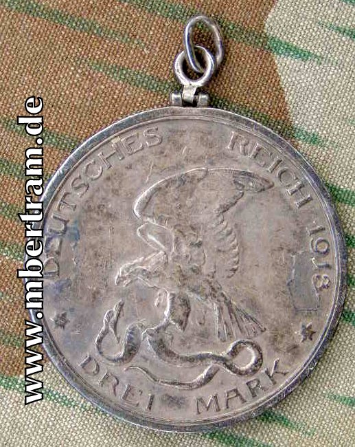 Silbermünze, Preussen - Deutsches Reich, 1913, drei Mark