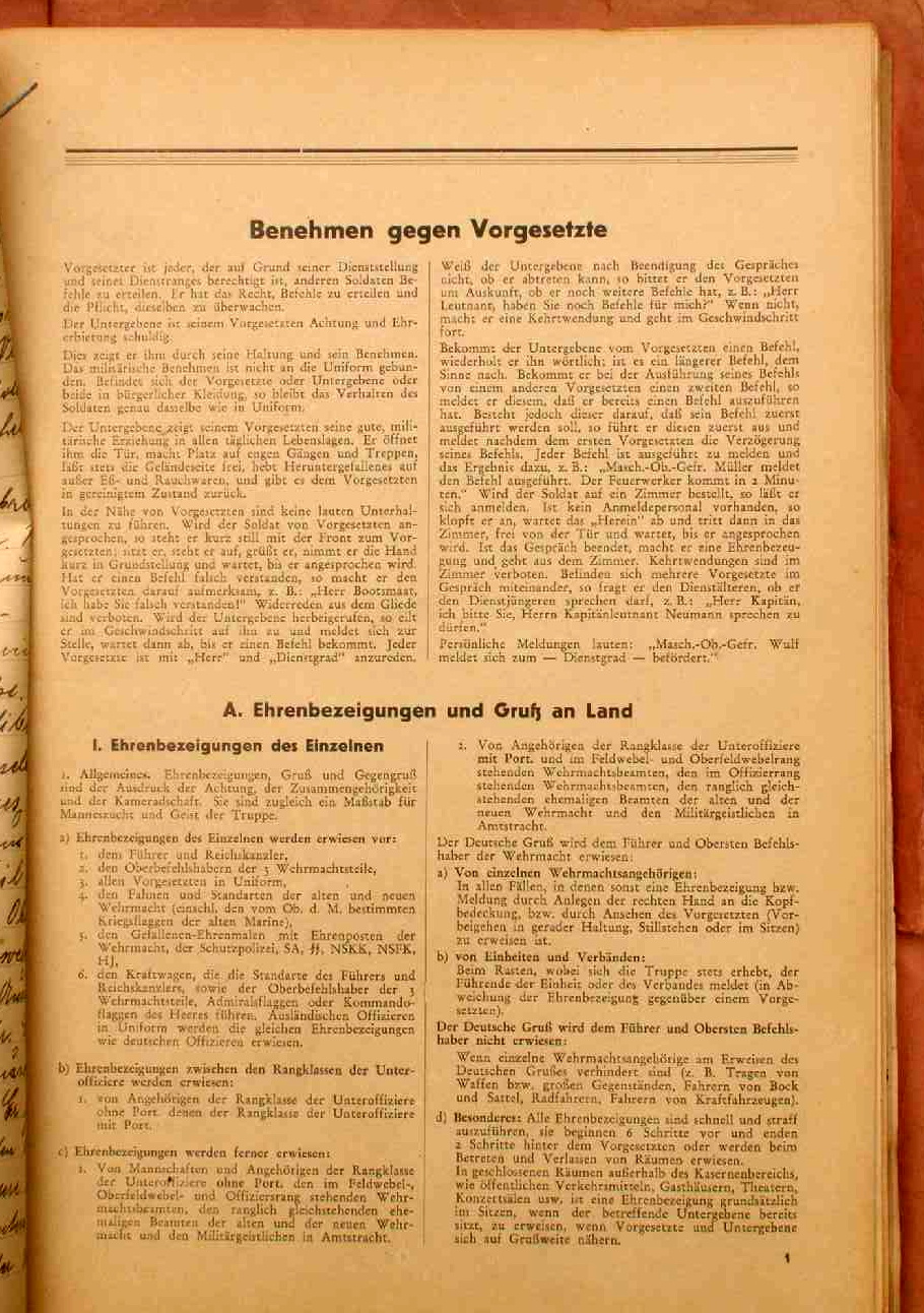 Unterrichtsordner Kriegsmarine, Rangabz.Gew.98, P08, MG 34...