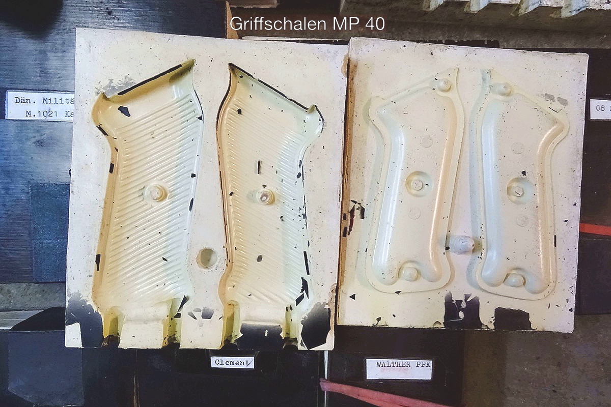 135 Gussformen für historische Pistolen und MP / MG Griffschalen , komplettes Gewerbe