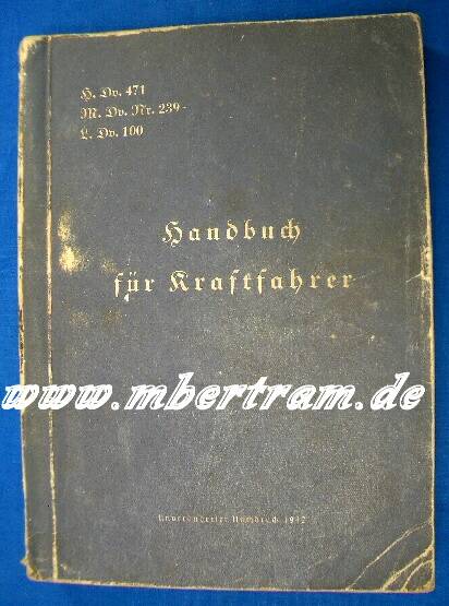 Dienstvorschrift / Handbuch für den Kraftfahrer 1942