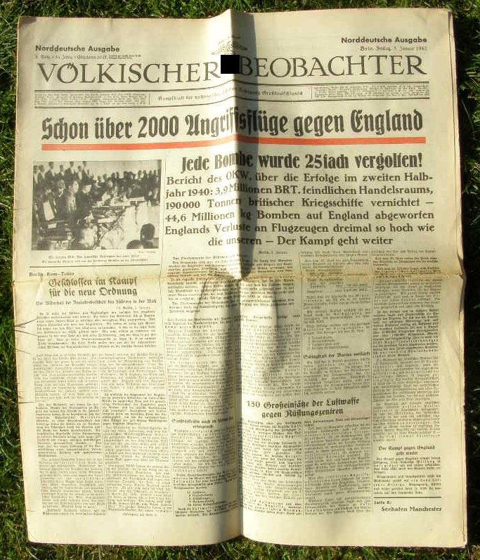 Zeitung " Völkischer Beobachter ", 3.01.1941