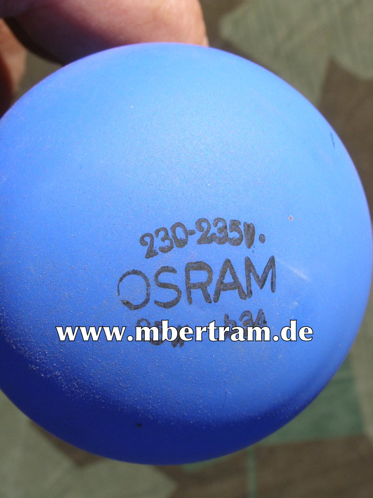 Osram Luftschutz Lampe, 220-230 V, 25 W um 1944/45