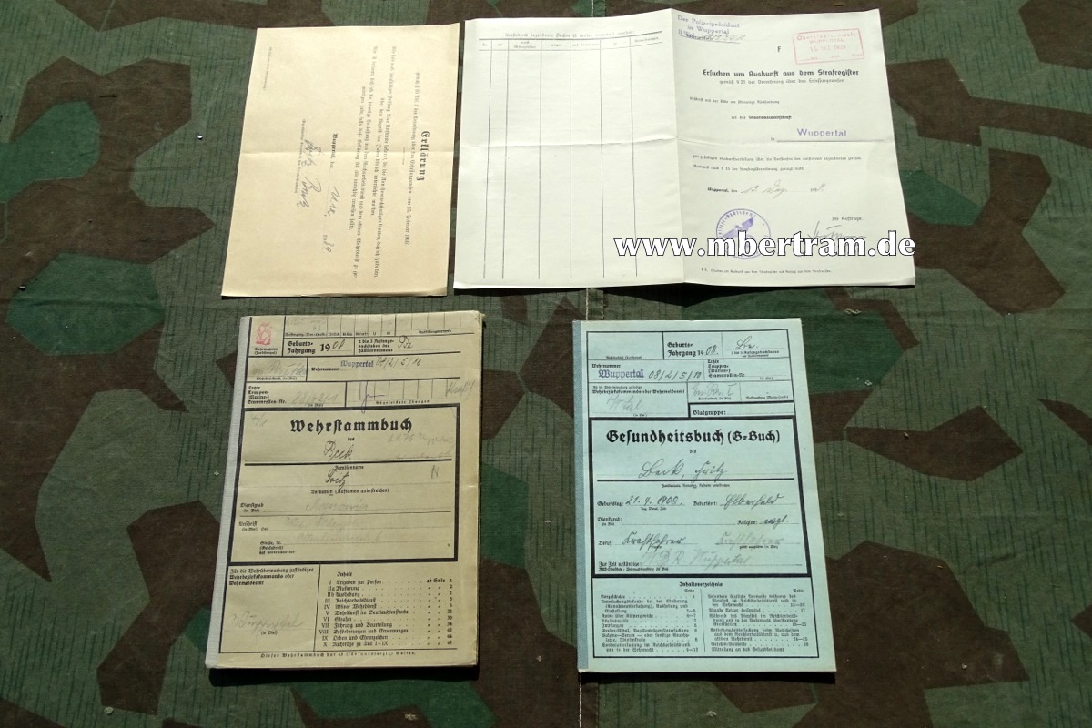 Wehrstammbuch l.Art.Ers. Abt. 1/76 Wuppertal, 6. Pz. Div.