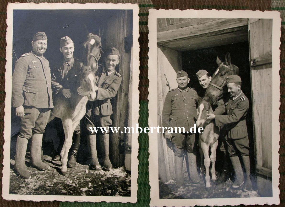2 Fotos Wehrm. Heer, Unteroffiziere m. einteiligen Filzstiefeln