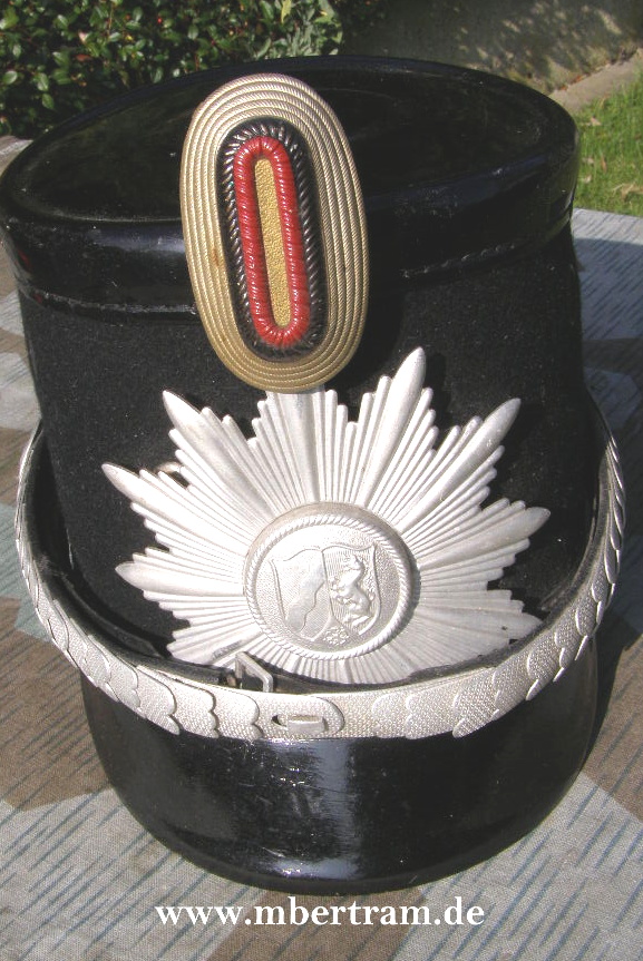 BRD: Polizeitschako Offizier NRW, 50er Jahre, Gr.58