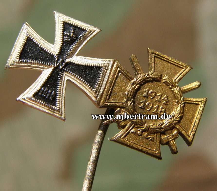 2er Miniaturenspange EK 2 1914 und Ehrenkr. f. Frontk-.